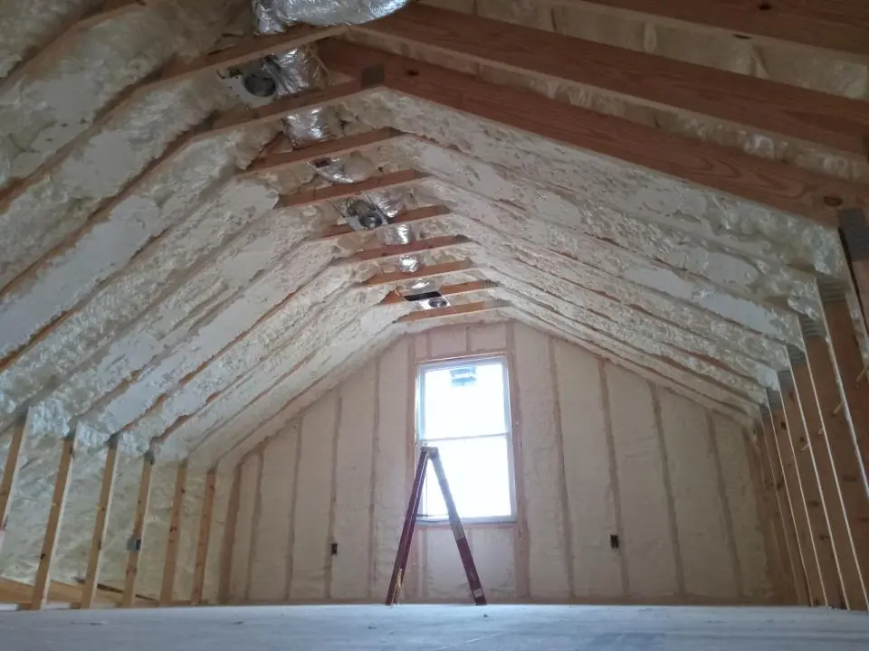 Spray foam roofing application for Crawl Space Insulation project in Upper Merion